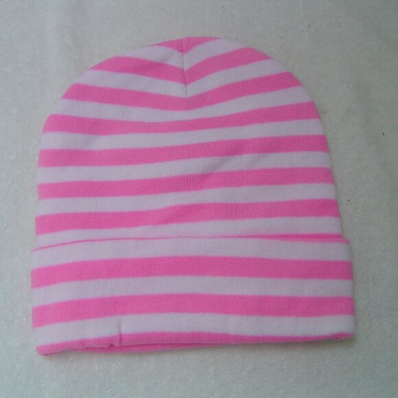 ALF PINK AND WHITE STRIPED BEANIE/WINTER HAT  NWOT'S - Picture 3 of 5
